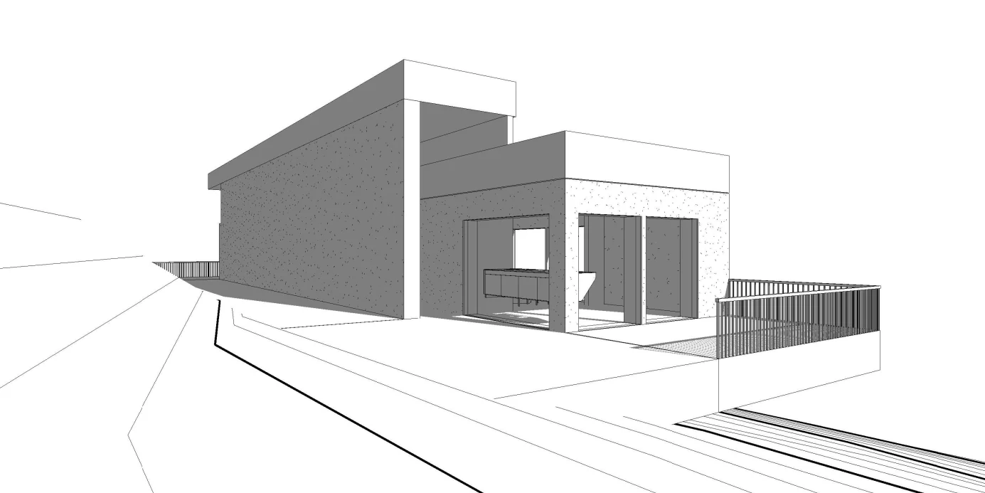 Digital Building Study — Revit Grayscale Renders, image 4