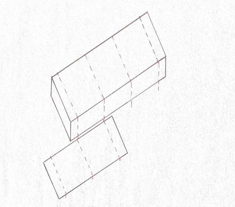Farnsworth House — Section Edit — Design Analysis North to South Section, image 1