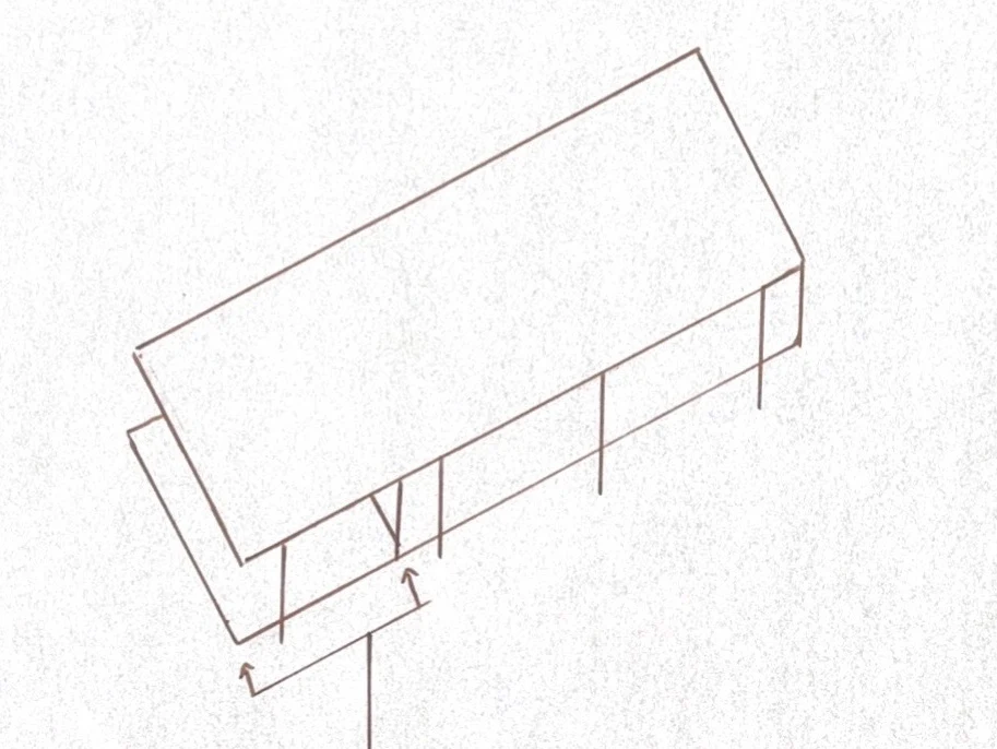 Farnsworth House — Section Edit — Design Analysis North to South Section, image 2